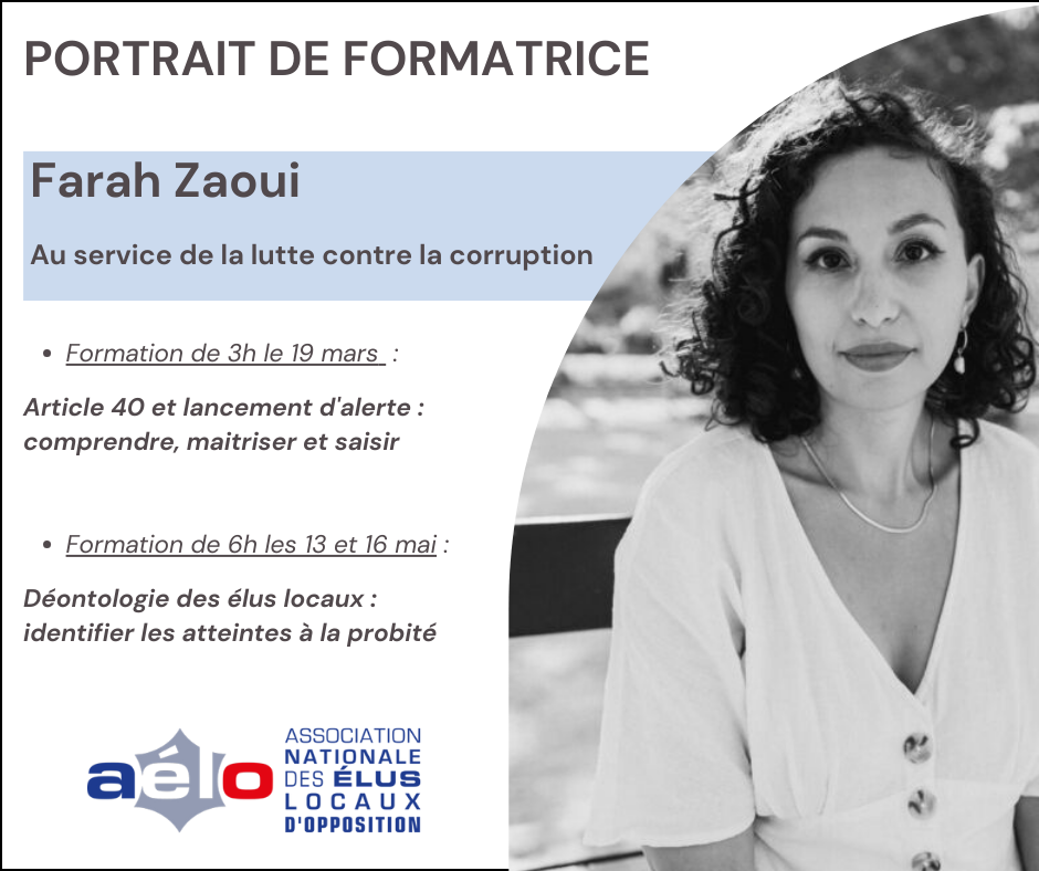 Portrait de formatrice AELO : Farah Zaoui